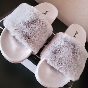 Faux Fur Slides